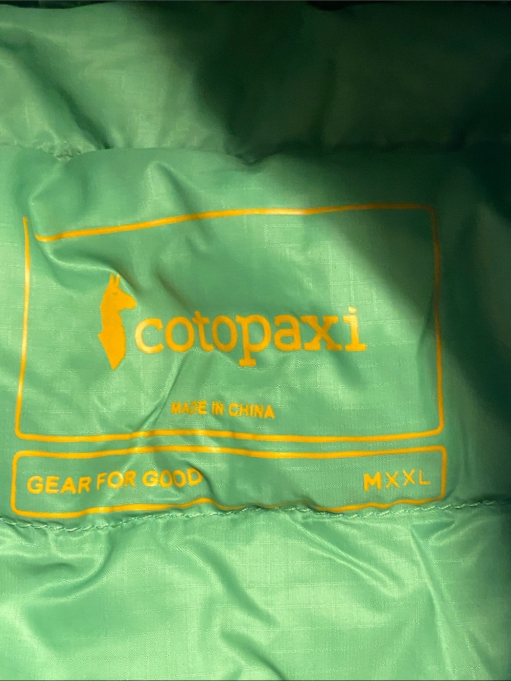 cotopaxi Blue Hooded Puffer Jacket Green and Navy Stripes Men’s Size 2XL - 1511 - Picture 10 of 15